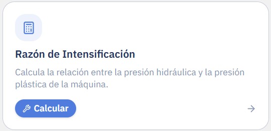 Razón de Intensificación en Moldeo por Inyección