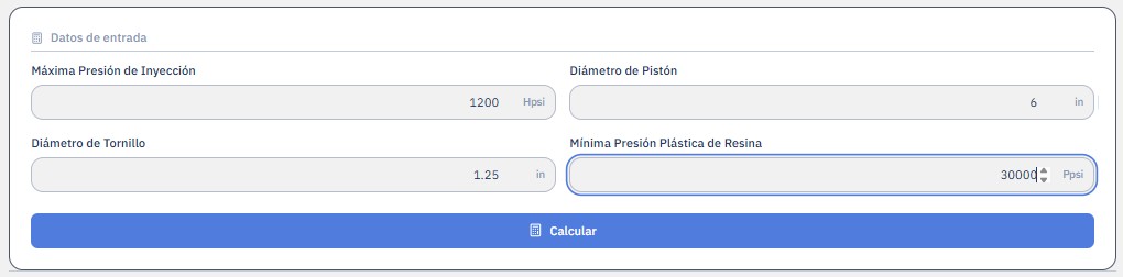 Razón de Intensificación en Moldeo por Inyección